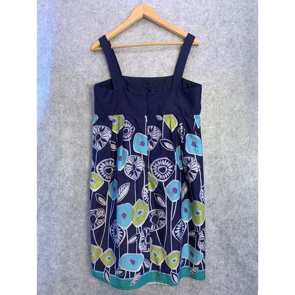 OC By OC Navy Flowered Sundress, Modern Print, Women’s Size 12, Summer Frock - Picture 7 of 13